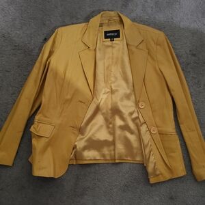 Metrostyle Vibrant Mustard Yellow Leather Jacket